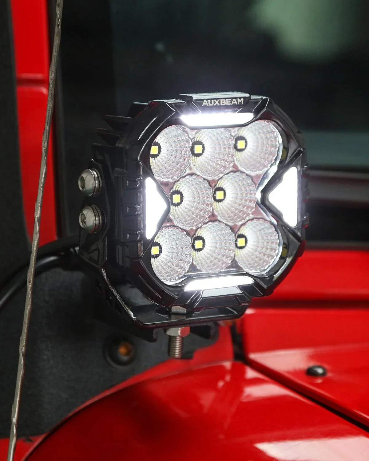 CUBE-Z Series 4 Inch Flood LED Pod Lights Off Road Lights with White DRL & Amber Turn Signal Lights - Image 3