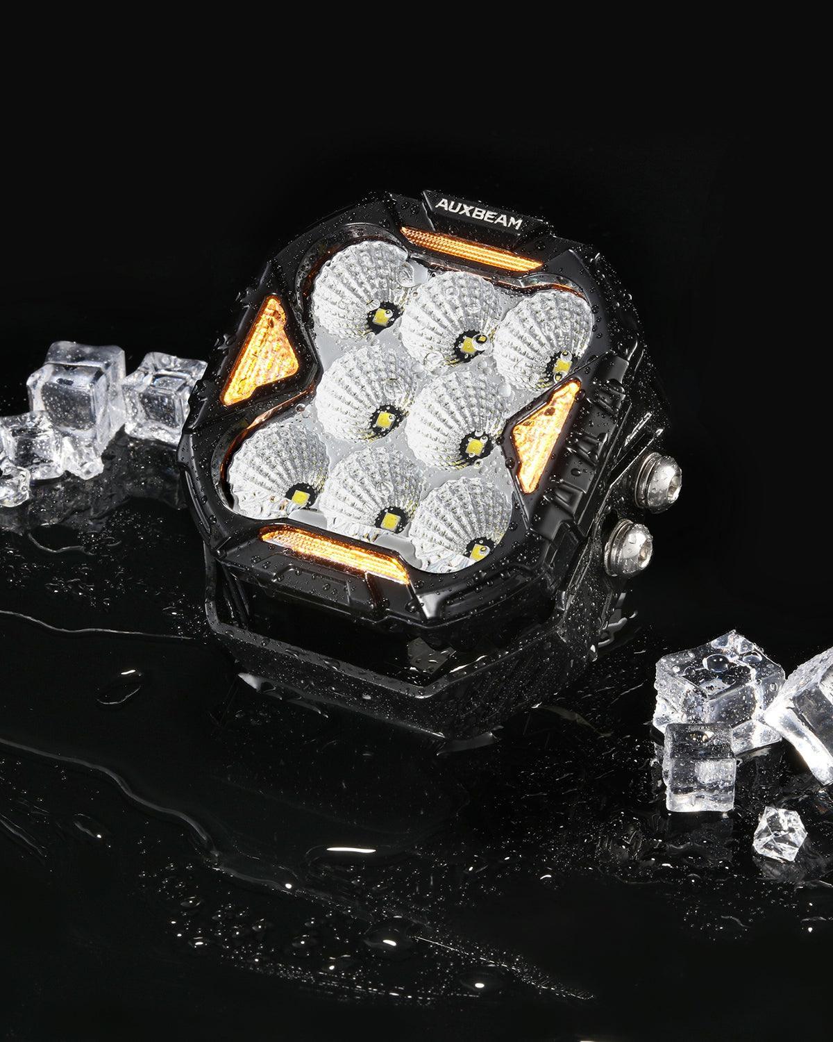 CUBE-Z Series 4 Inch Flood LED Pod Lights Off Road Lights with White DRL & Amber Turn Signal Lights - Image 4