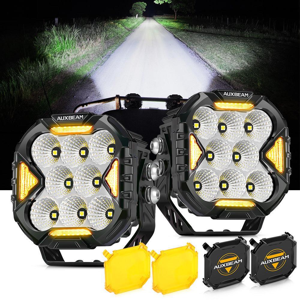 CUBE-Z Series 4 Inch LED Pod Lights Off Road Lights with White DRL & Amber Turn Signal Lights - Image 17