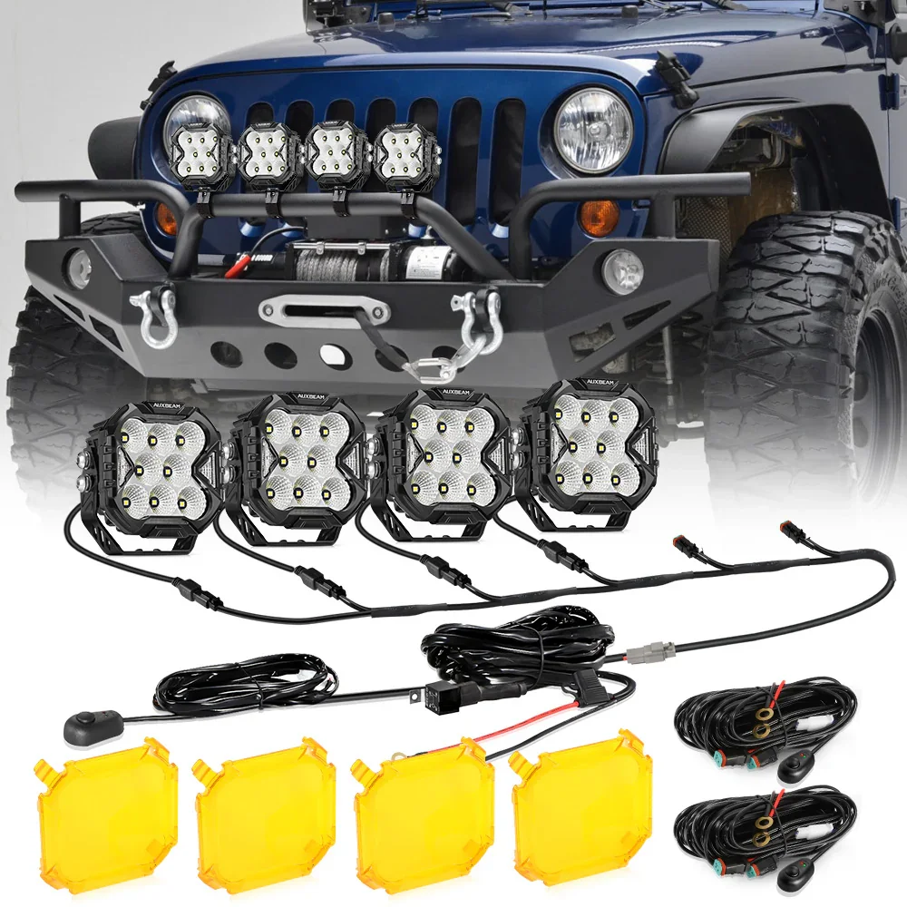 CUBE-Z Series 4 Inch LED Pod Lights Off Road Lights with White DRL & Amber Turn Signal Lights - Image 21