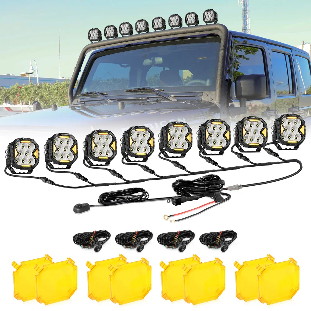 CUBE-Z Series 4 Inch LED Pod Lights Off Road Lights with White DRL & Amber Turn Signal Lights - Image 22