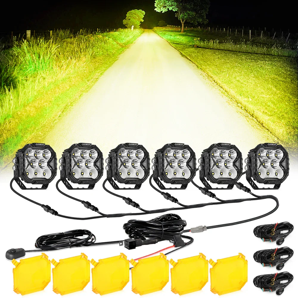 CUBE-Z Series 4 Inch Combo LED Pod Lights Off Road Lights with White DRL & Amber Turn Signal Lights - Image 18