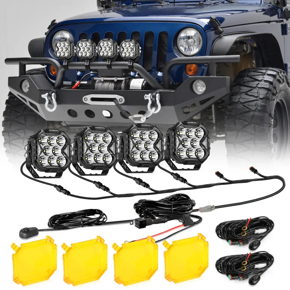 CUBE-Z Series 4 Inch LED Pod Lights Off Road Lights with White DRL & Amber Turn Signal Lights - Image 33