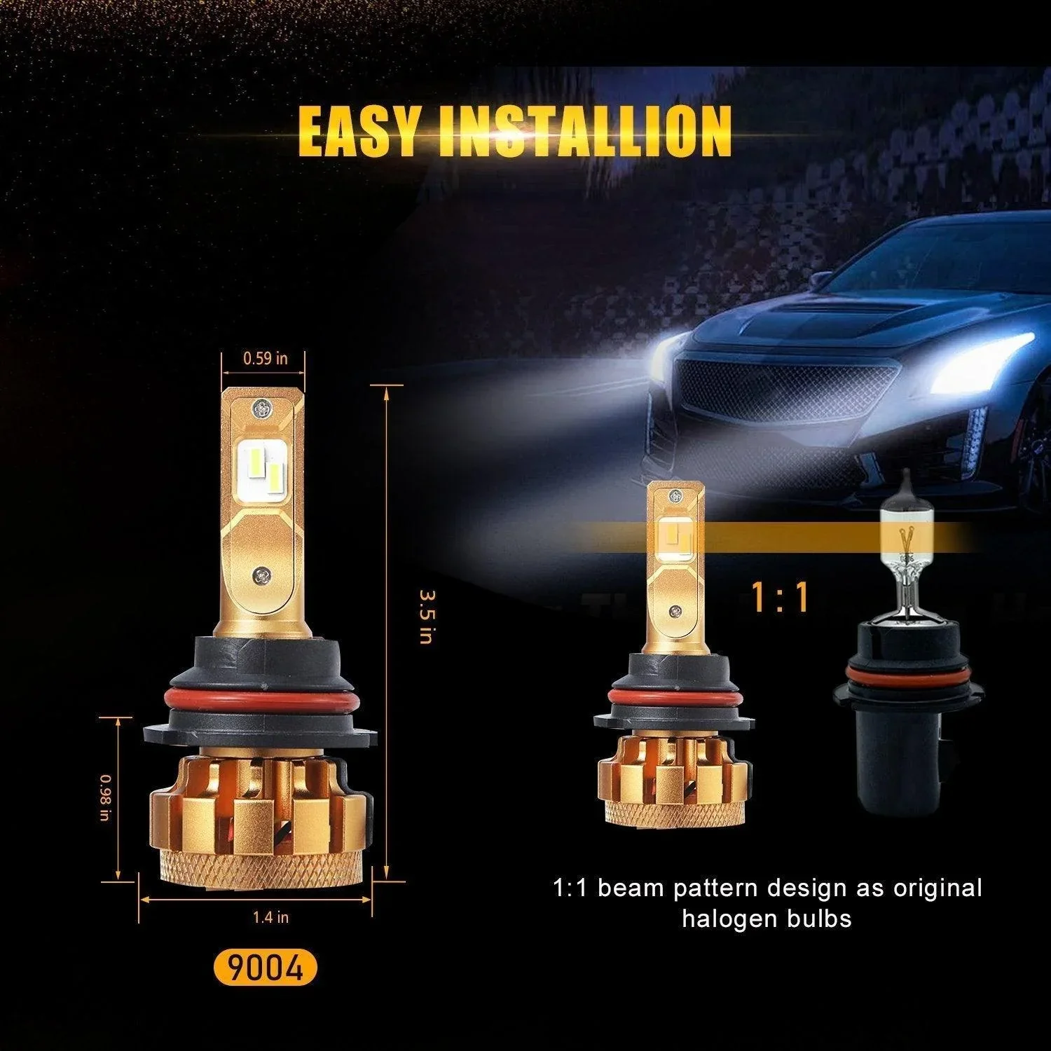 For 2000-2001 Dodge Ram 3500(with 4 headlamps) F-16 Plus Series Built-in Canbus Automotive Grade 14000LM LED Light Bulbs High Low Beam Bundle - Image 7