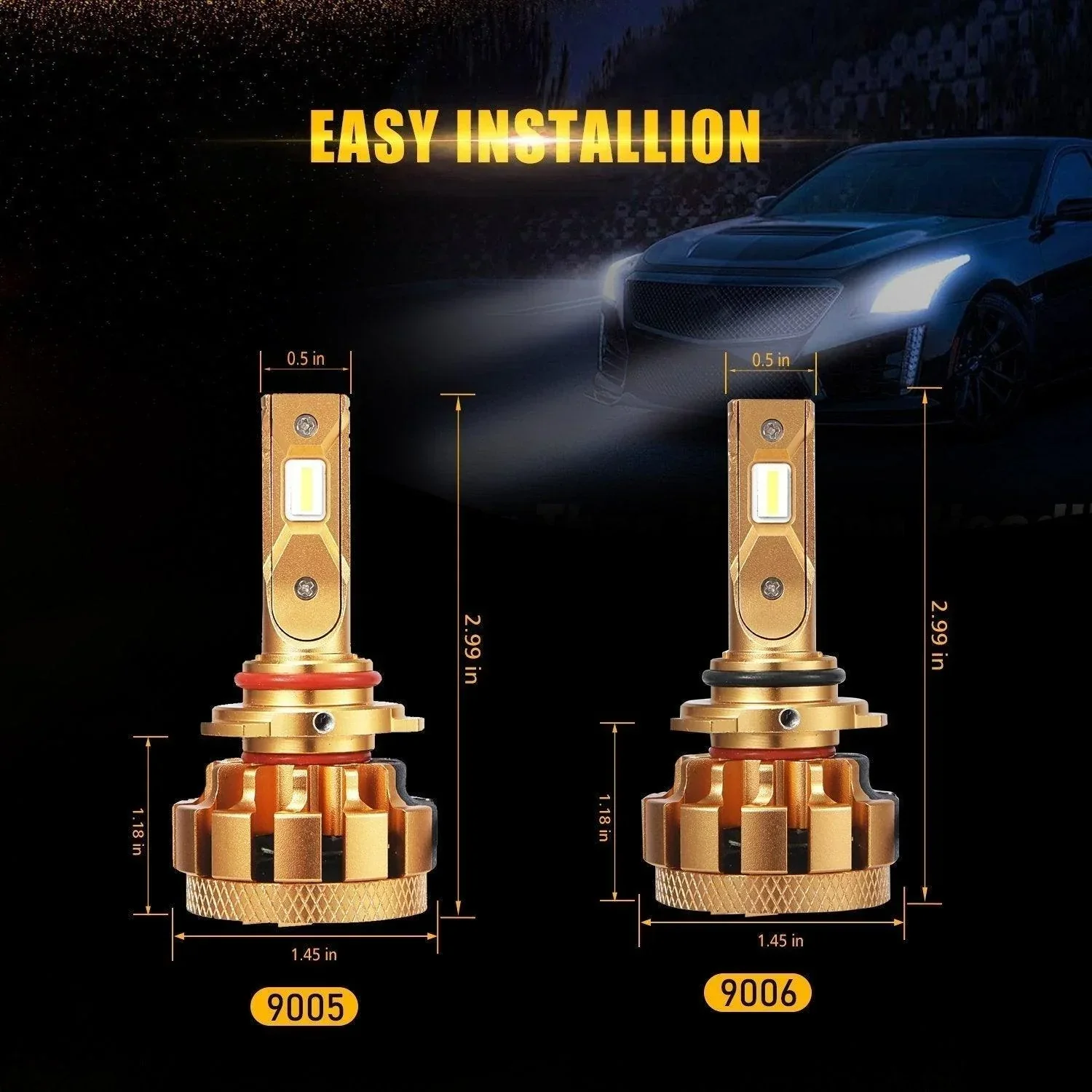 For 2000-2006 GMC Yukon XL 2500 F-16 Plus Series Built-in Canbus Automotive Grade 14000LM LED Light Bulbs High Low Beam Bundle - Image 8