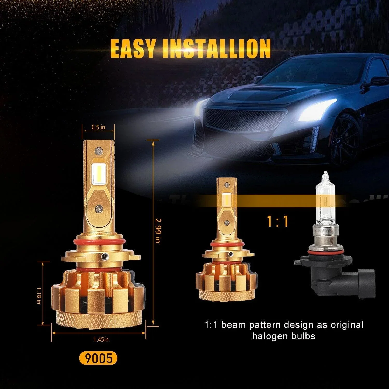 For 2005-2009 Mercedes-Benz SLR McLaren with HID headlamps LED Light Bulbs High Low Beam Bundle - Image 9