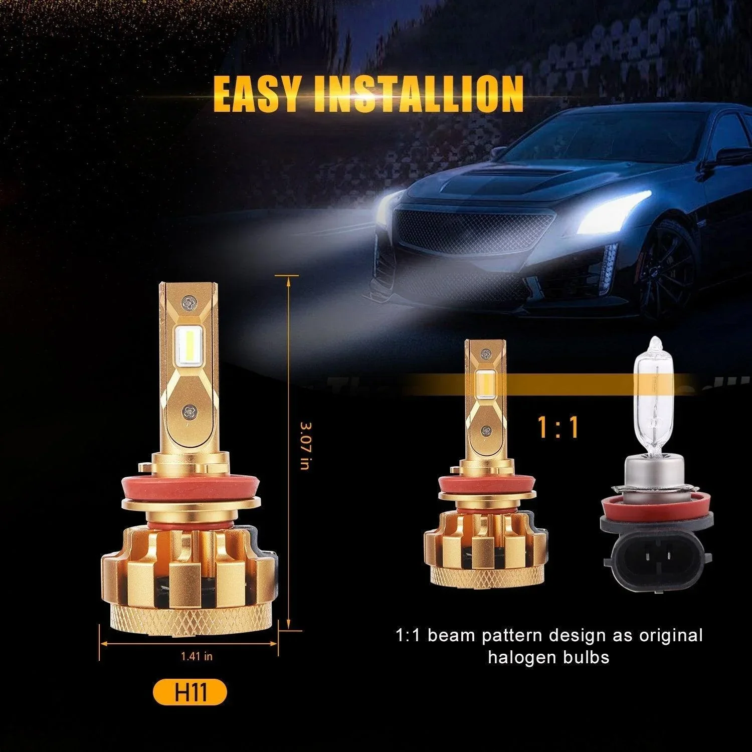FOR 2007-2019 Chevrolet Silverado 1500 2500 3500 9005+H11+5202 High Low Beam Fog Light Combo F-16 Plus Series Automotive Grade 28000LM LED Light Bulbs - Image 9