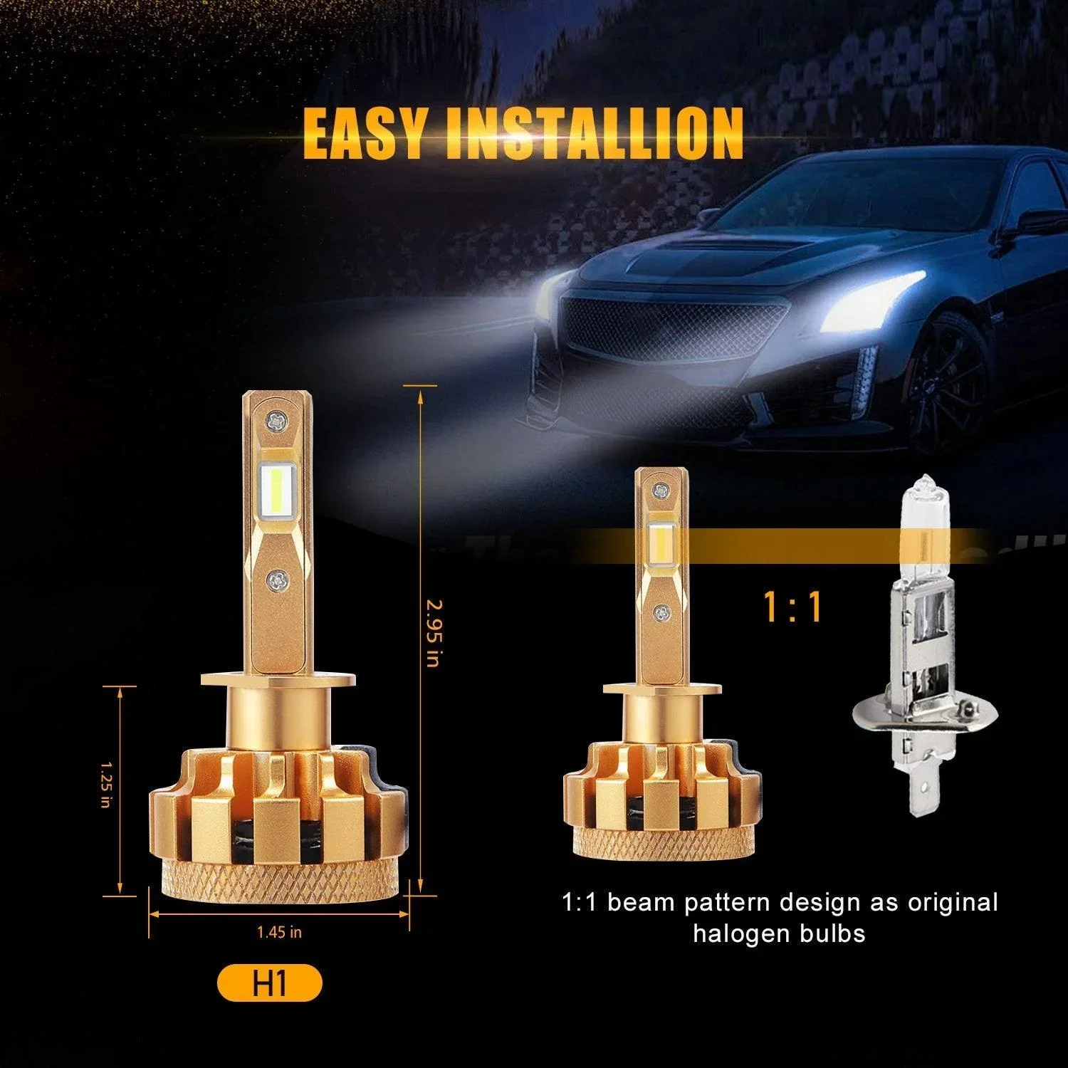 For 2015-2018 Ford Focus(Halogen Capsule Headlamps) F-16 Plus Series Built-in Canbus Automotive Grade 14000LM LED Light Bulbs High Low Beam Bundle - Image 9