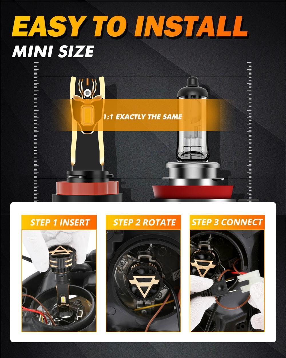 For 2015  Ram 1500 (without projector-type headlights) 9005 H11 LED Headlight Bulbs Bundle - Image 7