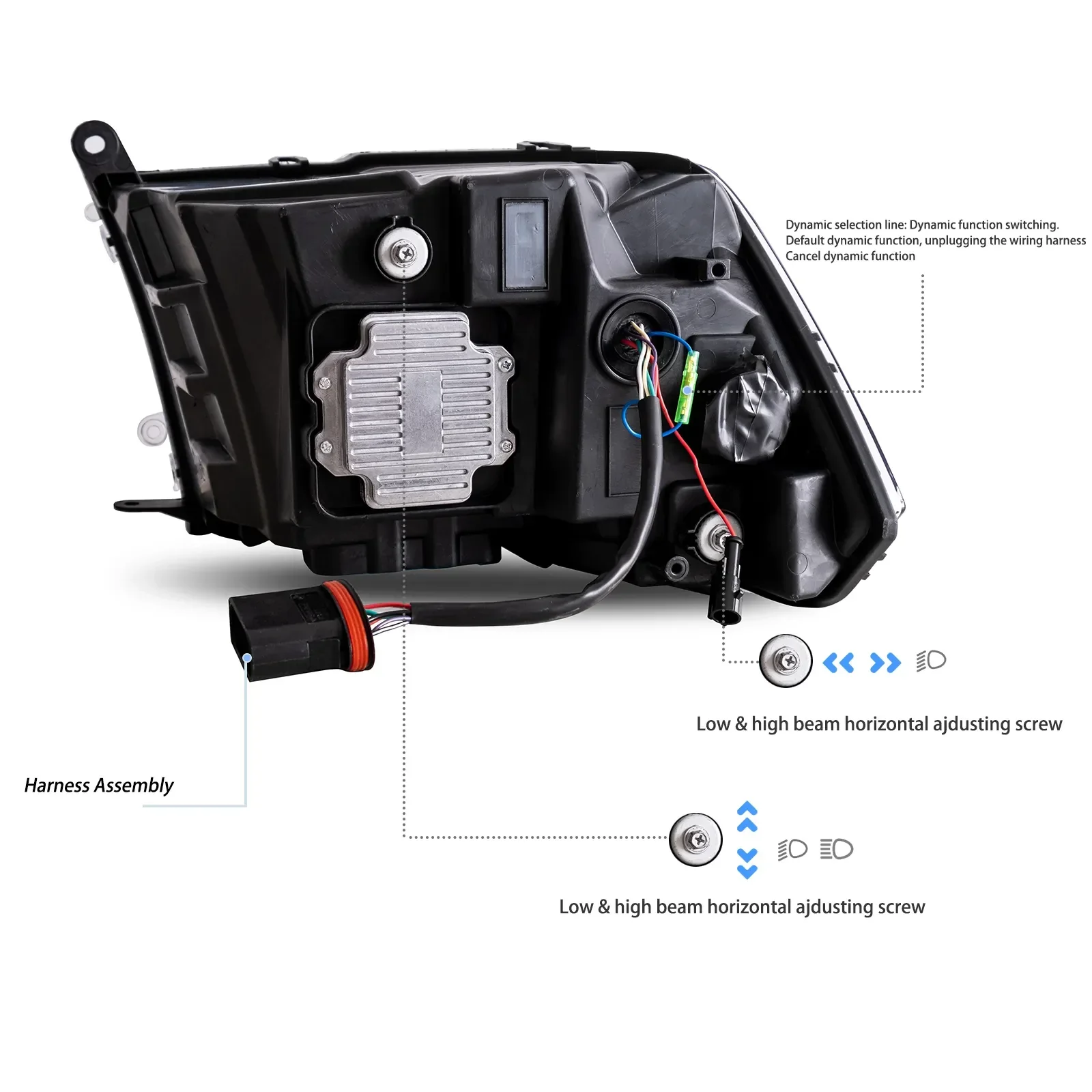 Full LED Headlight Assembly For 2009-2018 Dodge Ram 1500 2500 3500 - Image 5