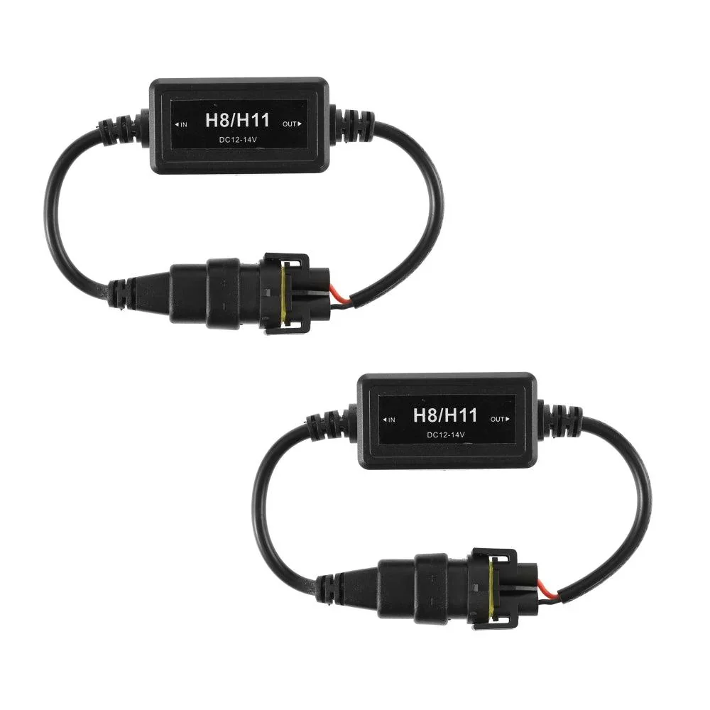 H11/H9/H8 C10-MODEL Enhanced LED Headlight Bulbs Canbus Decoder Anti-Flicker Hyper Flash No Warning Harness Resistor Conversion Kit 2pcs/set - Image 5