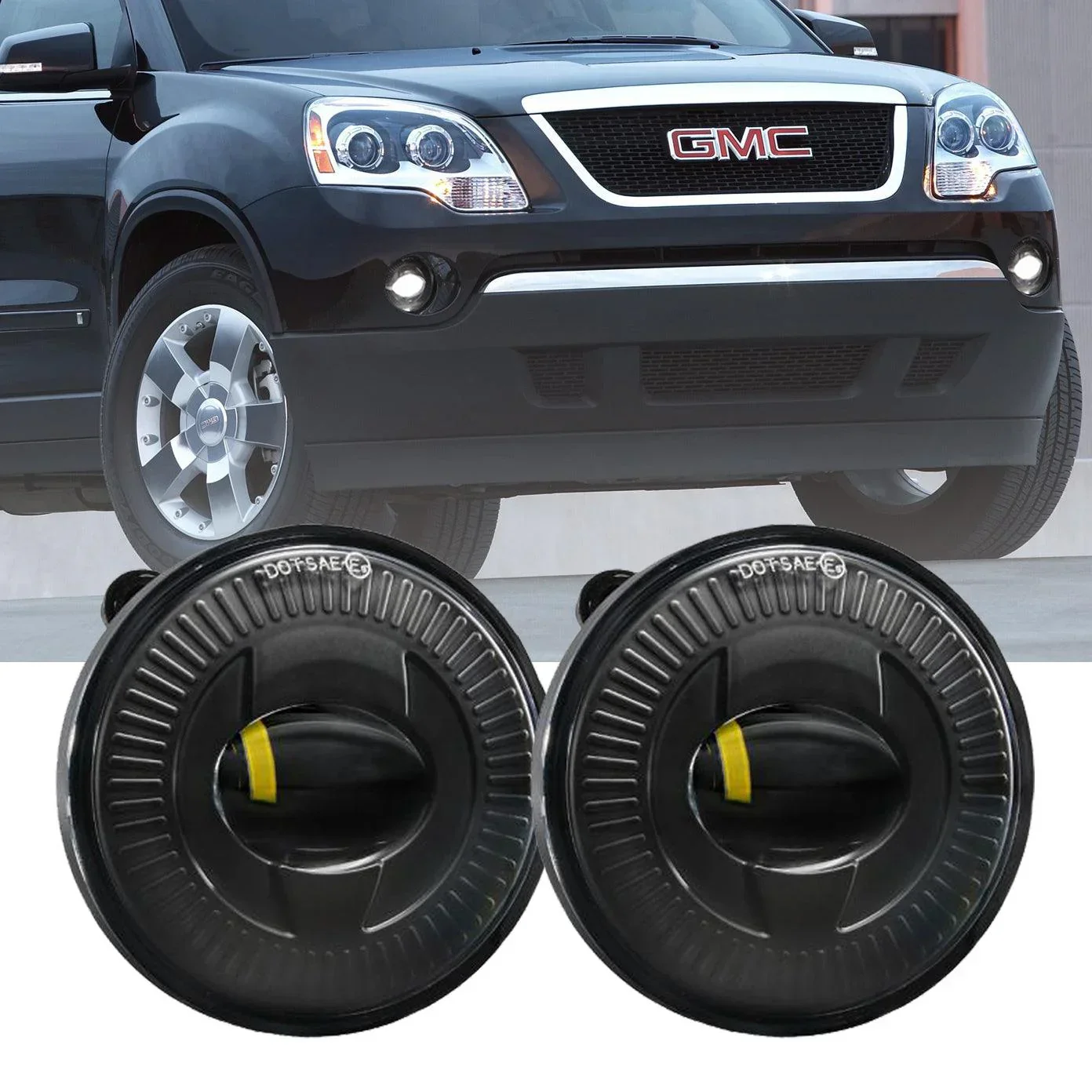 (2pcs/set) 24W Round Black LED Fog Lights 5202 for GMC Acadia 2007 2008 2009 2010 2011 2012