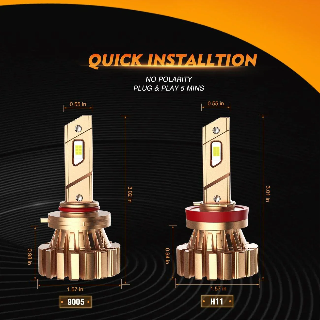 9005+H11 LED Headlight Bulbs 44W 4000LM X60 Series Fanless 6500K Cool White | 4 Bulbs - Image 2