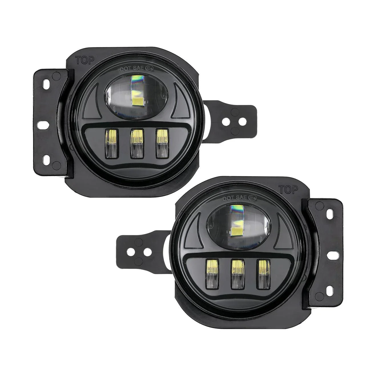 9'' Round 100W LED Headlights with DRL & 4 Inch 30W LED Fog Lights with Adapter Ring for Jeep Wrangler JL 2018-2019 - Image 10