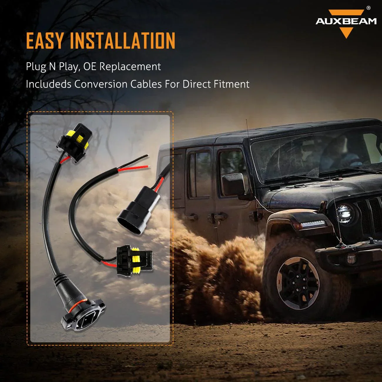 9'' Round 100W LED Headlights with DRL & 4 Inch 30W LED Fog Lights with Adapter Ring for Jeep Wrangler JL 2018-2019 - Image 8