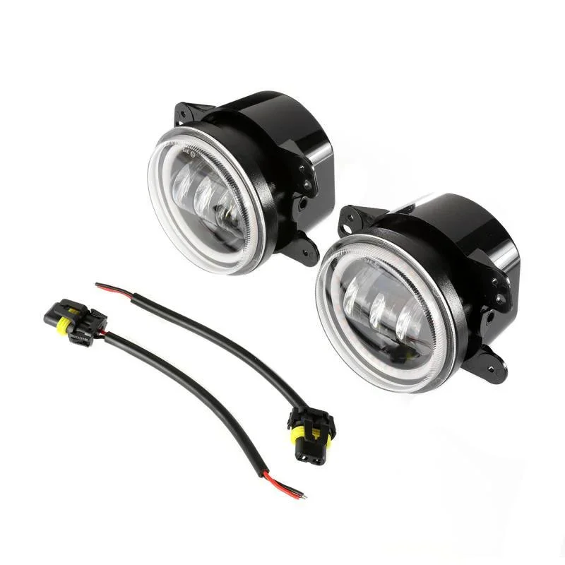 7" LED Halo Headlights + 4" Inch LED Fog Lights with DRL + 5D-PRO 52" Straight LED Light Bar + Windshield Mounting Brackets + 18W Spot Beam Pod Lights Set for for Jeep Wrangler JK - Image 13