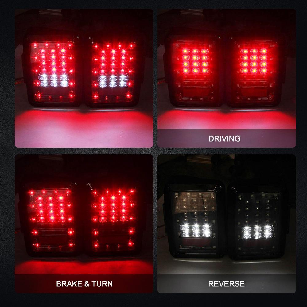 7'' LED Headlight Replacement with Halo Ring + 4'' LED Fog Light + LED Smoke Tail Light + Front Turn Signal & Fender Flares Side Marker Light for Jeep Wrangler JK - Image 10