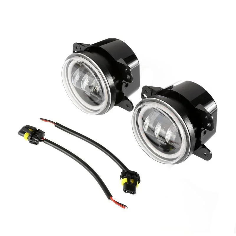 7'' LED Headlight Replacement with Halo Ring + 4'' LED Fog Light + LED Smoke Tail Light + Front Turn Signal & Fender Flares Side Marker Light for Jeep Wrangler JK - Image 12