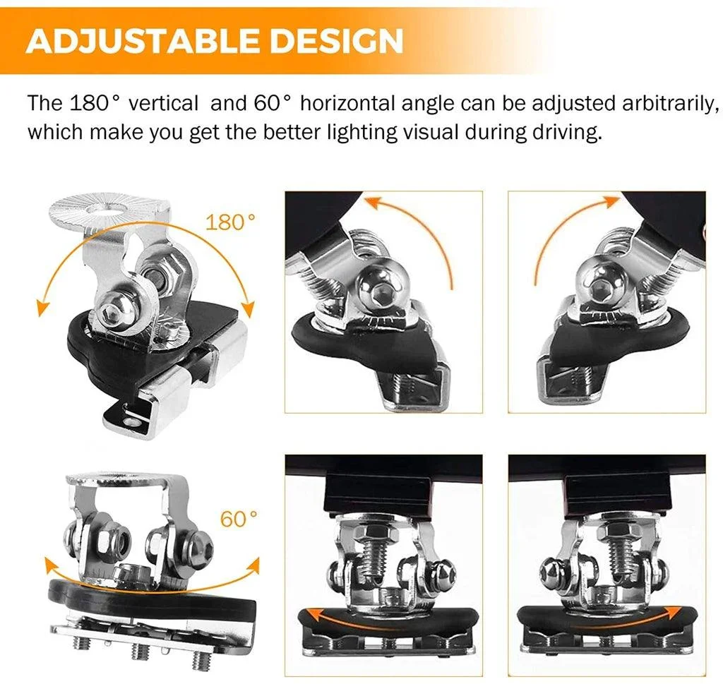 4" Classic-SM Series Spot Beam LED Pods Light + Universal LED Working Lights Mounting Brackets - Image 7