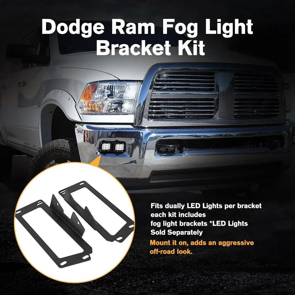 3 Inch LED Pods Lights with Additional Amber Covers & Dual Fog lights Hidden Bumper Mount Bracket for Dodge Ram 2500 3500 2010-2017 - Image 15