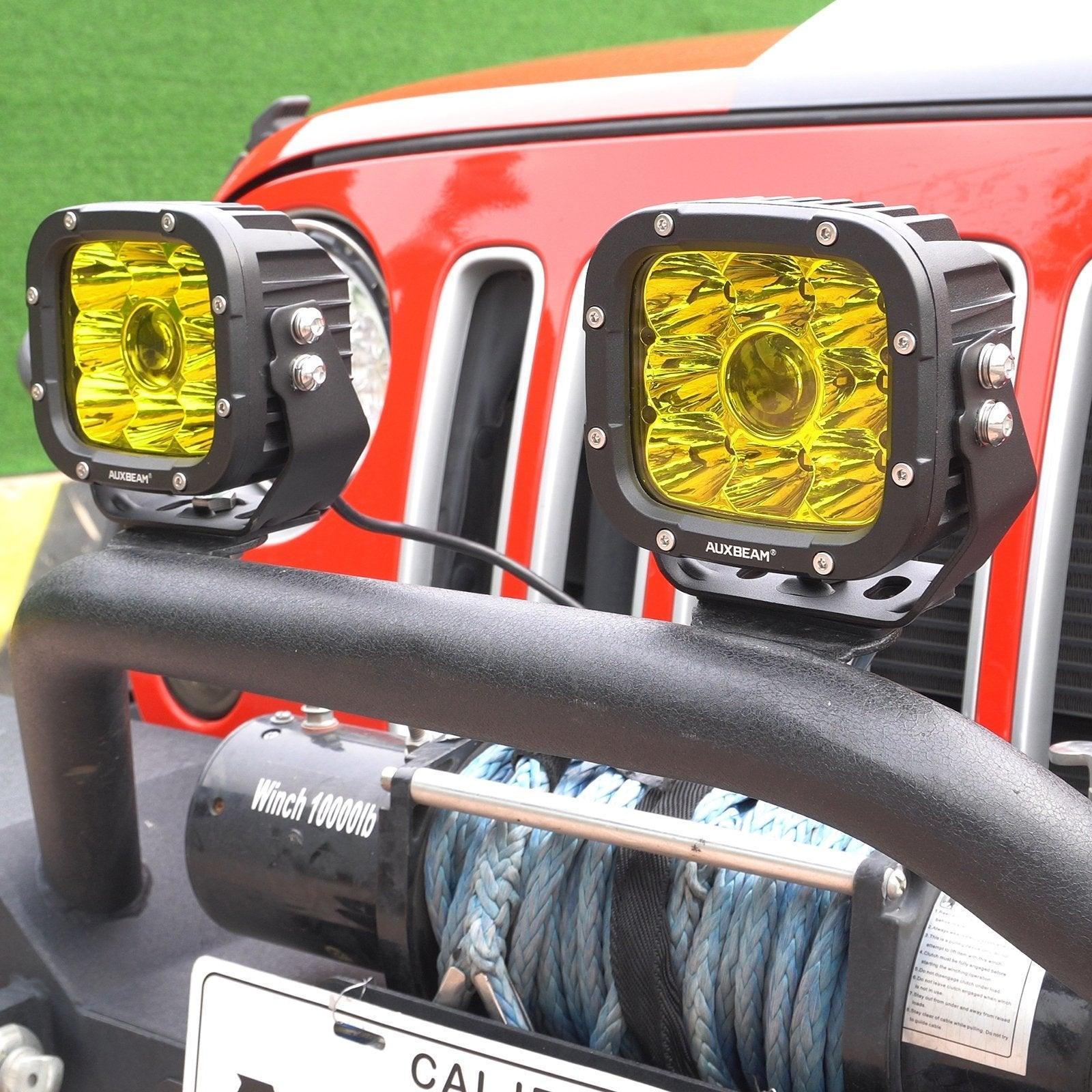 5 Inch 110W White/Amber Spot Light LED Driving Lights with Additional Amber Covers - Image 2