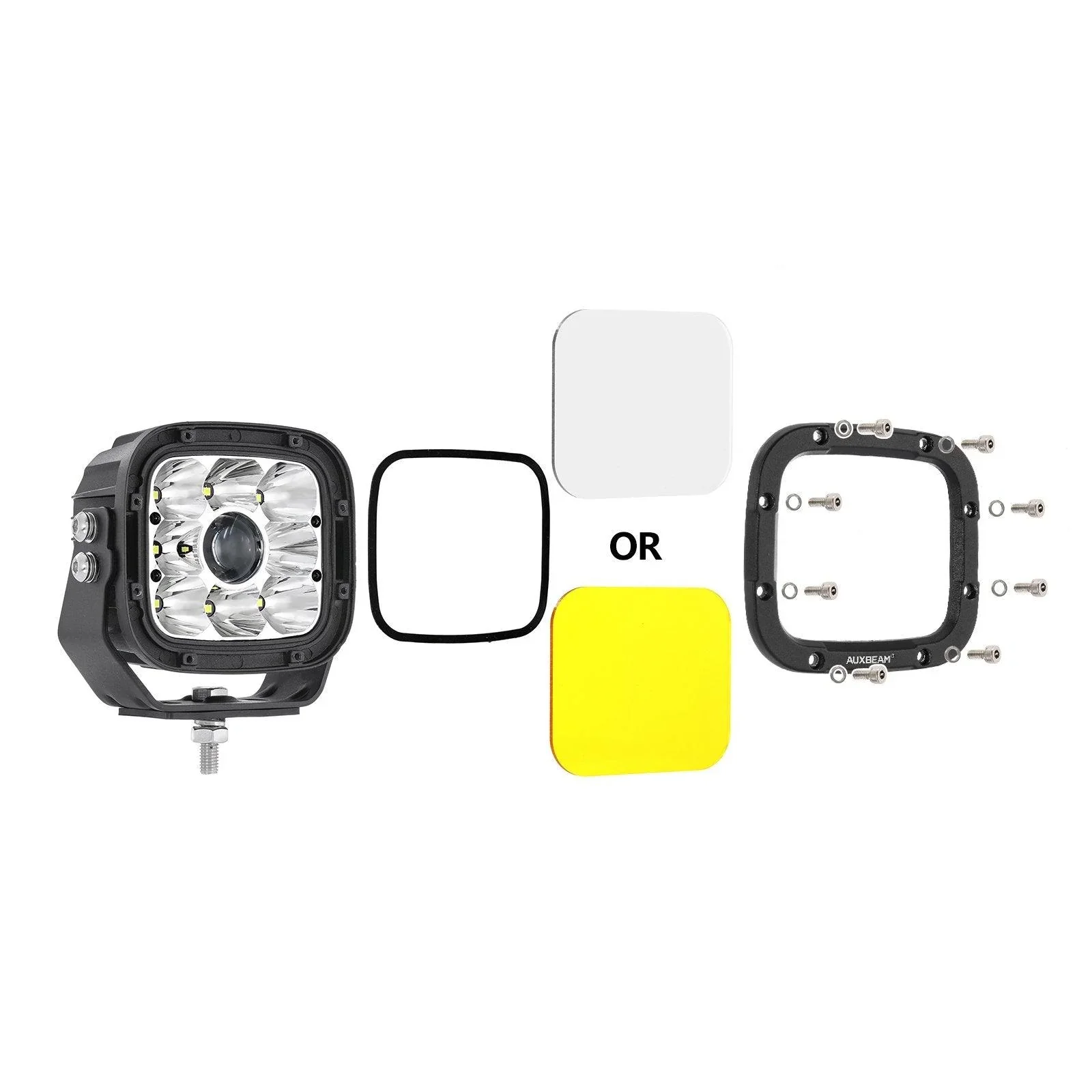 5 Inch 110W White/Amber Spot Light LED Driving Lights with Additional Amber Covers - Image 4