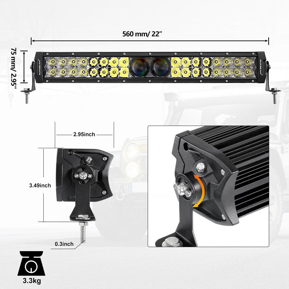 5 Inch 110W LED Driving Lights with Additional Amber Covers & 22 Inch 5D-PRO Series LED Light Bars Combo for CBR 1000rr Off Road Buggy, ATV, UTV, Truck - Image 17