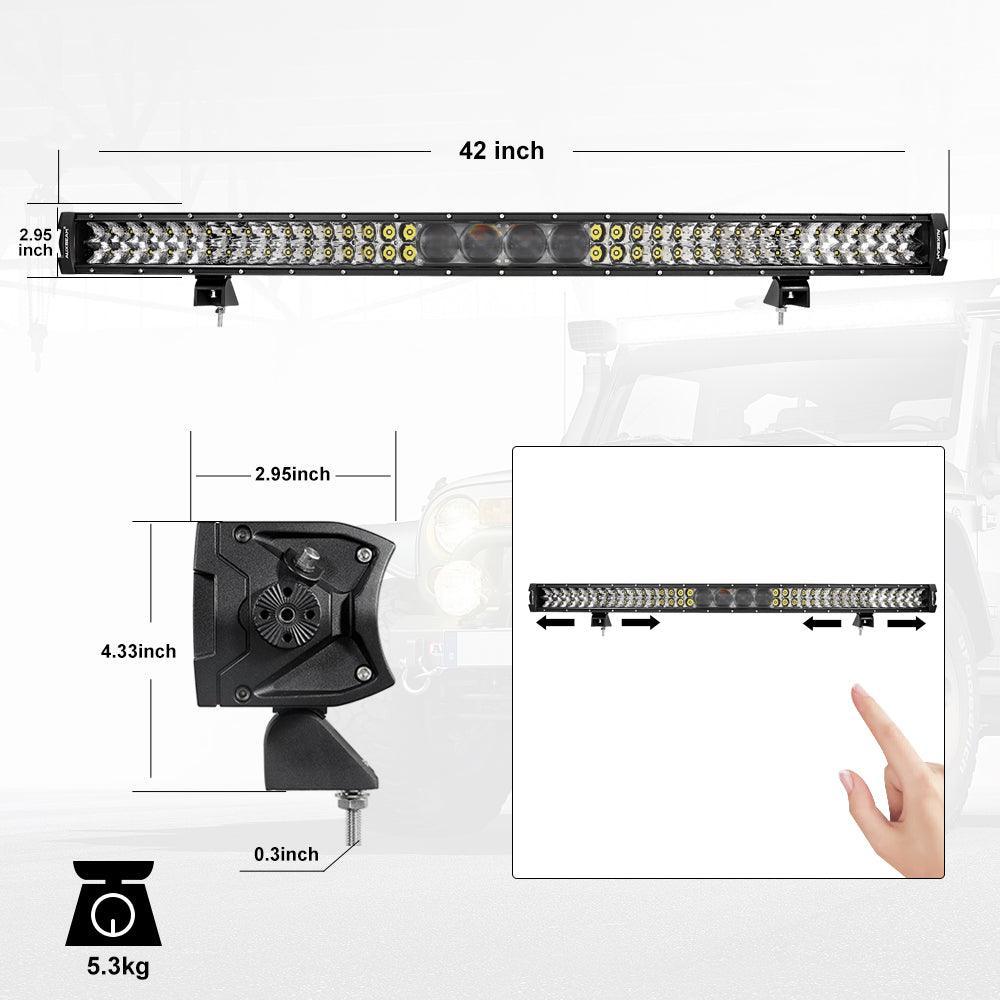 42 Inch 5D-PRO Series LED Light Bar & Car Roof Windshield LED Light Bar Mounting Bracket for 2014-2019 Can-Am Commander 1000 800 Models - Image 9