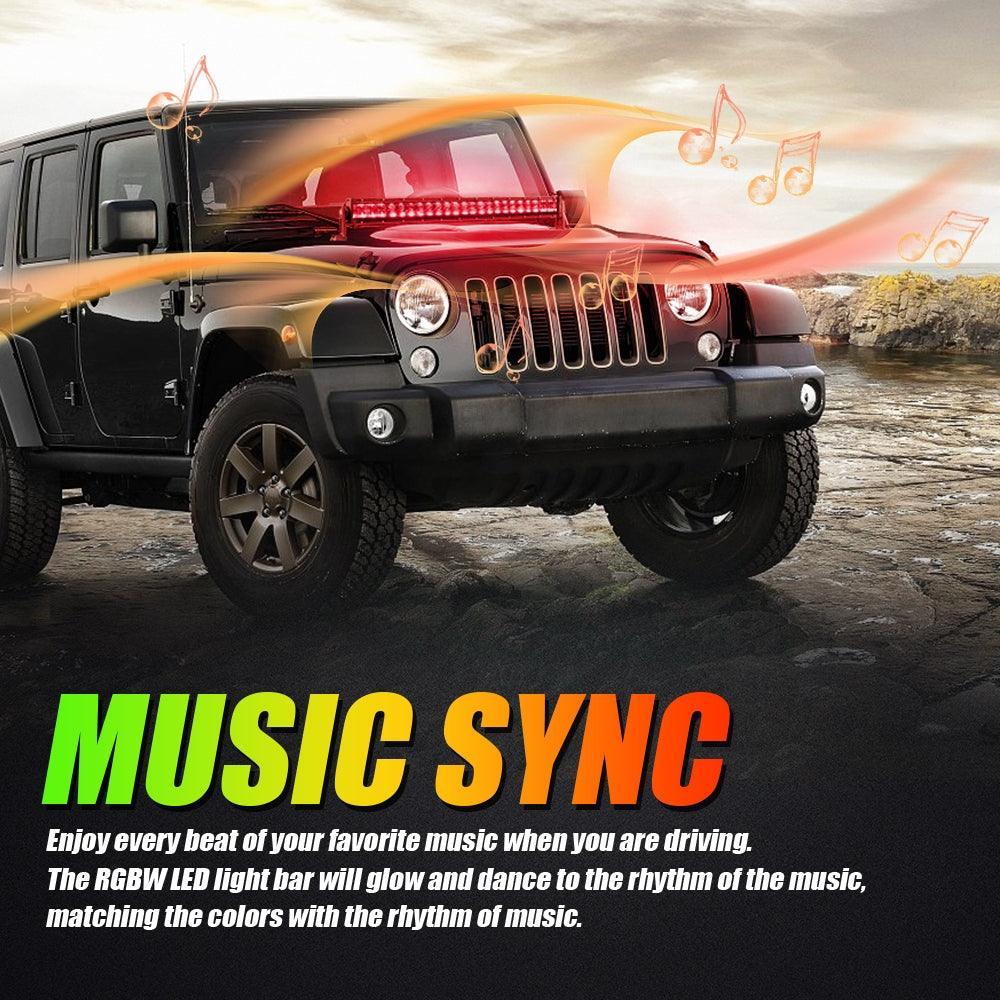 New 42 Inch V-PRO Series Straight RGBW Color Changing Off Road Led Light Bar & RGB LED Rock Light Set Combo - Image 10