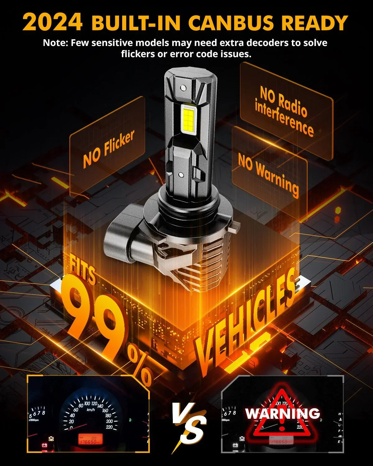 🆕9005+9006 LED Headlight Bulbs Q15 Series Fanless&Wireless 60W 18000LM 6500K Cool White | 4 Bulbs - Image 7