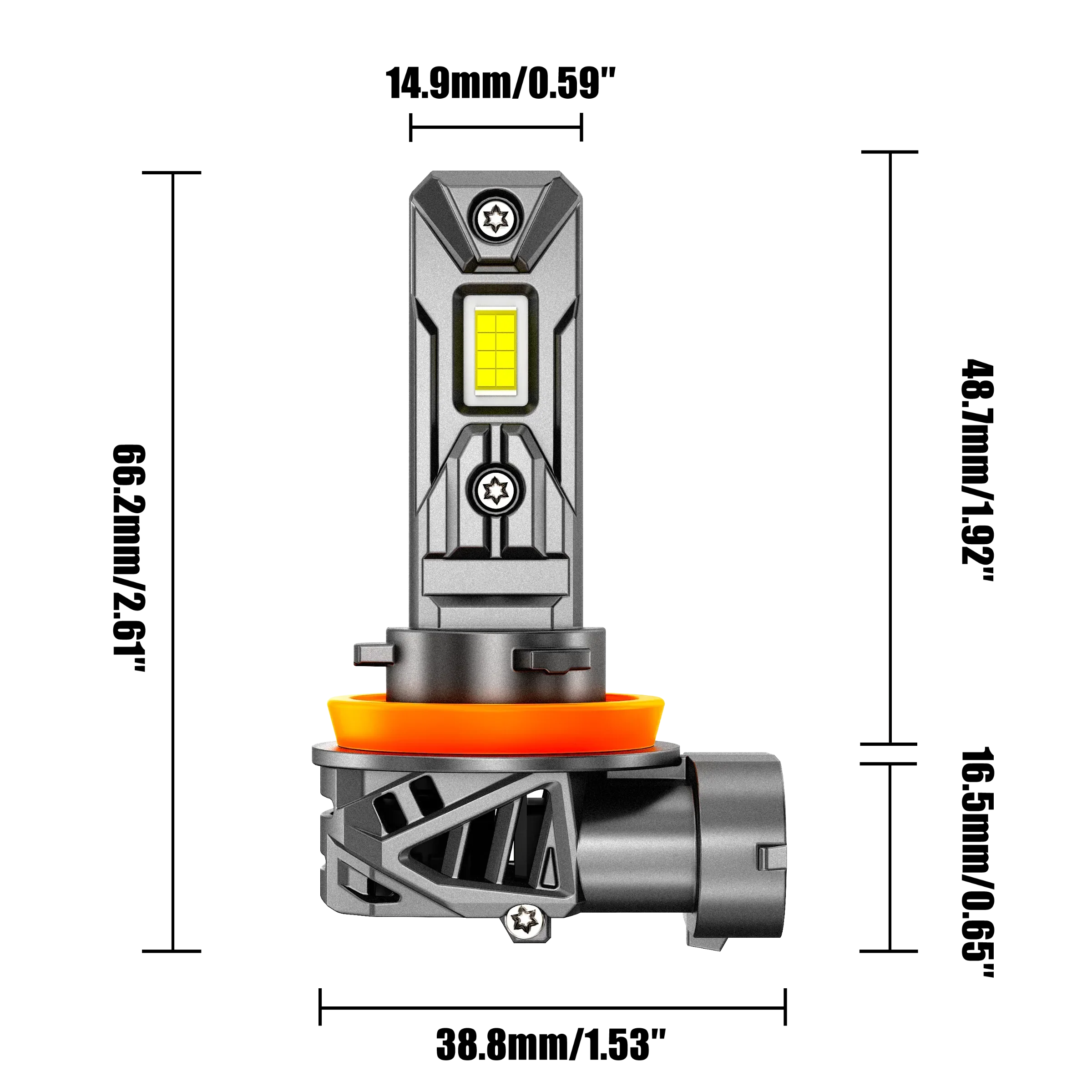 🆕H11/H9/H8 LED Headlight Bulb 90W 22000LM Q26S Series 1:1 Same OEM Size 6500K Cool White | 2 Bulbs - Image 10