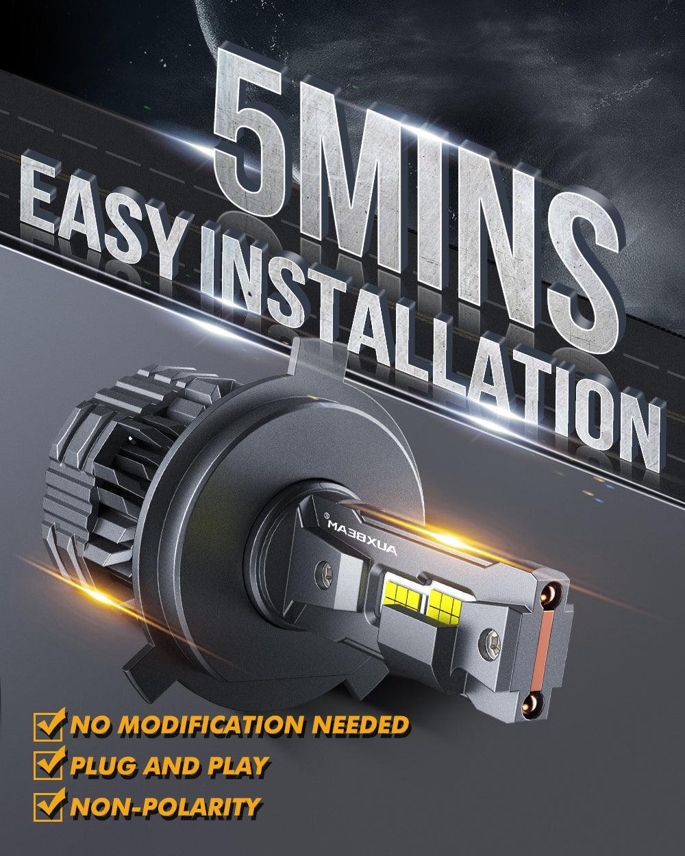H4 LED Headlight Bulbs 110W 24000LM F22 Series High Brightness 6500K Cool White | 2 Bulbs - Image 4