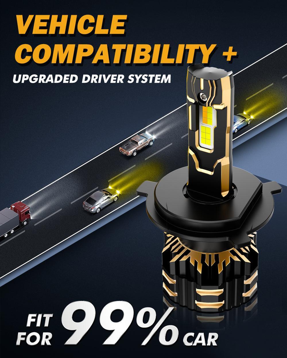 H4 LED Headlight Bulbs 110W 25000LM GX Bi-Color Series High Power & Brightness Dual Color Switchback | 2 Bulbs - Image 8