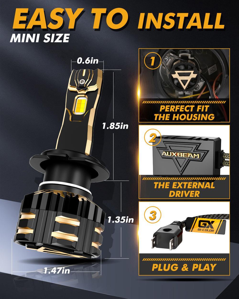 H7 LED Bulb Fog Lights/Low Beam Lights 110W 25000LM GX Bi-Color Series High Power & Brightness Dual Color Switchback | 2 Bulbs - Image 5