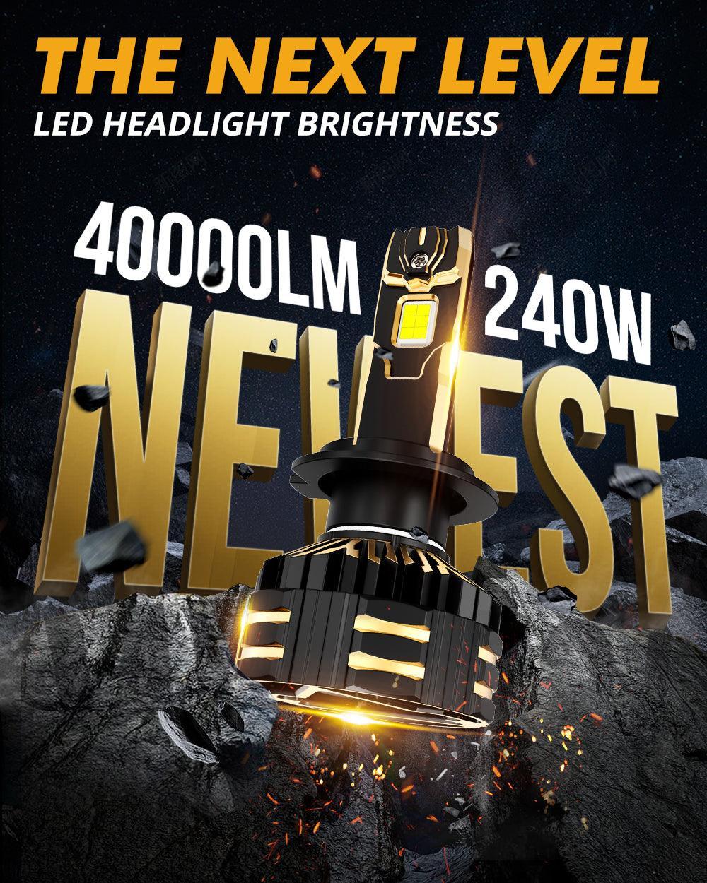 🆕H7 LED Headlight Bulbs 240W 40000LM GX-ULTRA Series 6500K Cool White | 2 Bulbs - Image 2