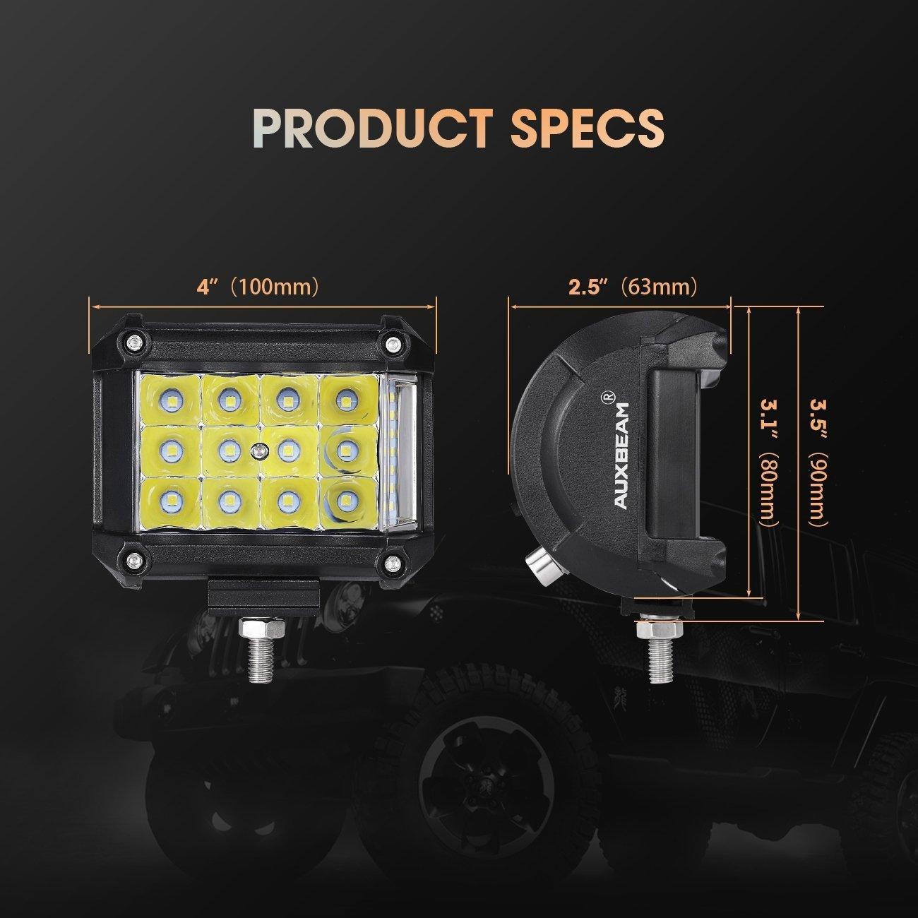 4pcs 4" LED PODS Combo Beam & Dual A-Pillar Light Lower Windshield Hinge Mounting Brackets For Jeep Wrangler JK 2DR/4DR 2007~2017 - Image 10