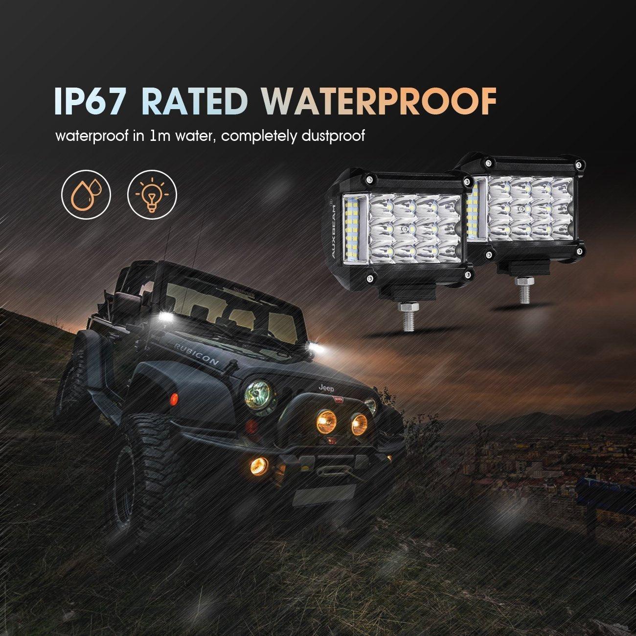 4pcs 4" LED PODS Combo Beam & Dual A-Pillar Light Lower Windshield Hinge Mounting Brackets For Jeep Wrangler JK 2DR/4DR 2007~2017 - Image 11