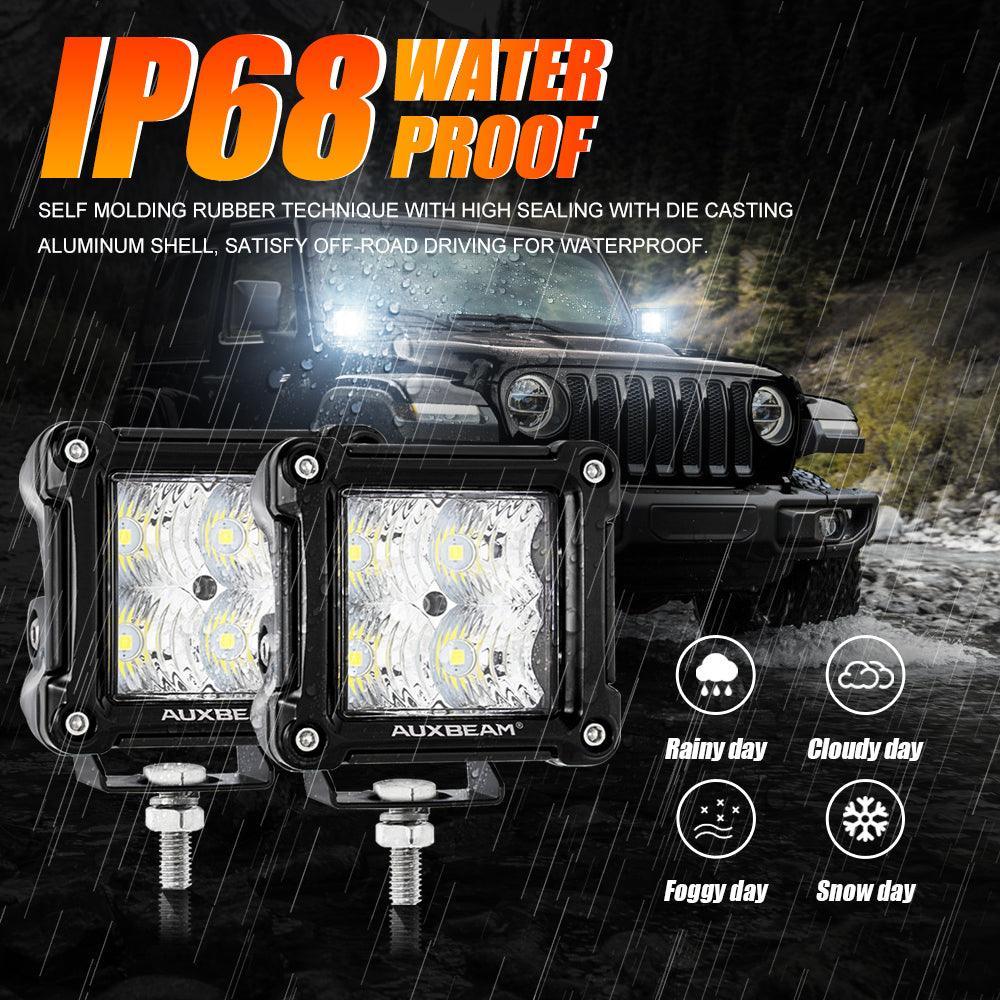 3" 40W LED Pods Light Spot/Flood Multicolor frame with wiring harness for JEEP - Image 10