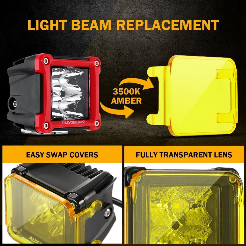 3" 40W LED Pods Light Spot/Flood Multicolor frame with wiring harness for JEEP - Image 16