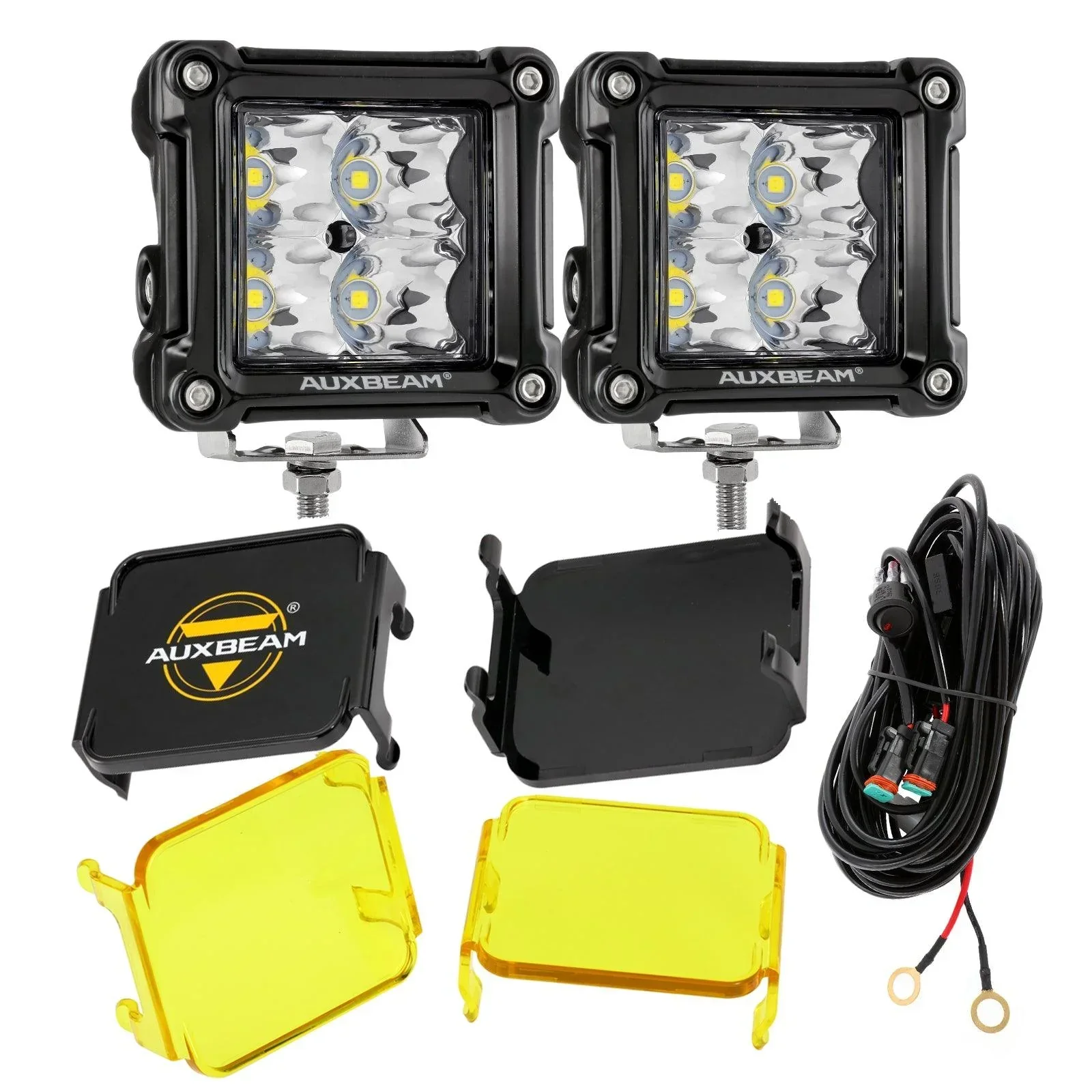 3" 40W LED Pods Light Spot/Flood Multicolor frame with wiring harness for JEEP - Image 35