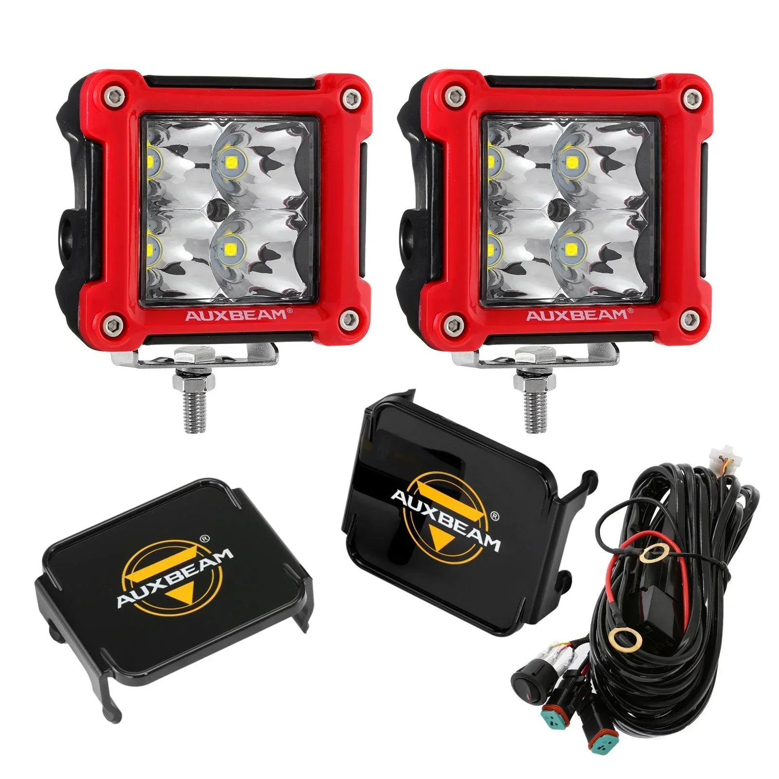 3" 40W LED Pods Light Spot/Flood Multicolor frame with wiring harness for JEEP - Image 36
