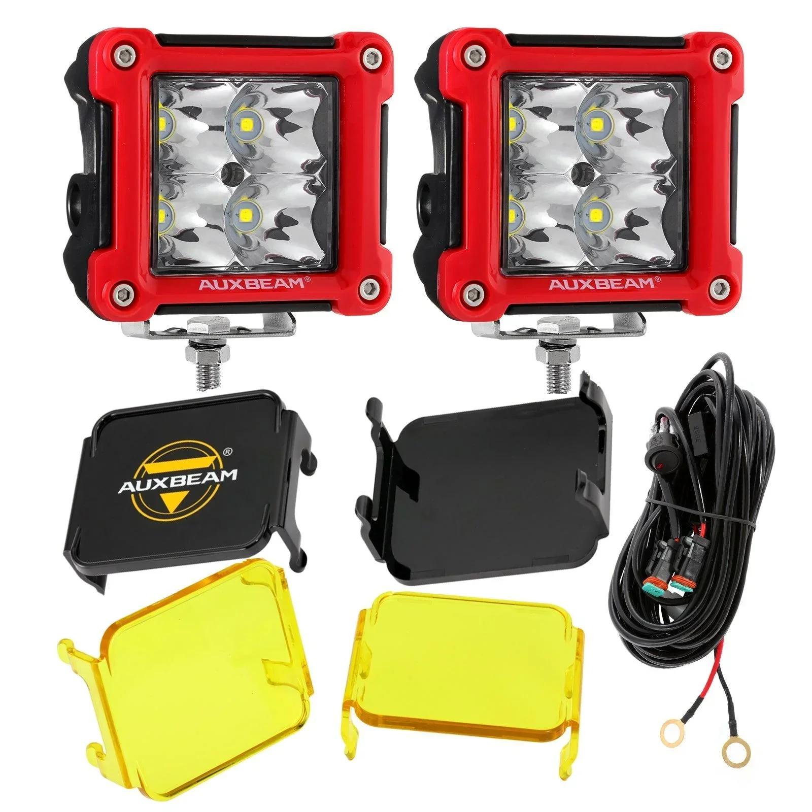 3" 40W LED Pods Light Spot/Flood Multicolor frame with wiring harness for JEEP - Image 37