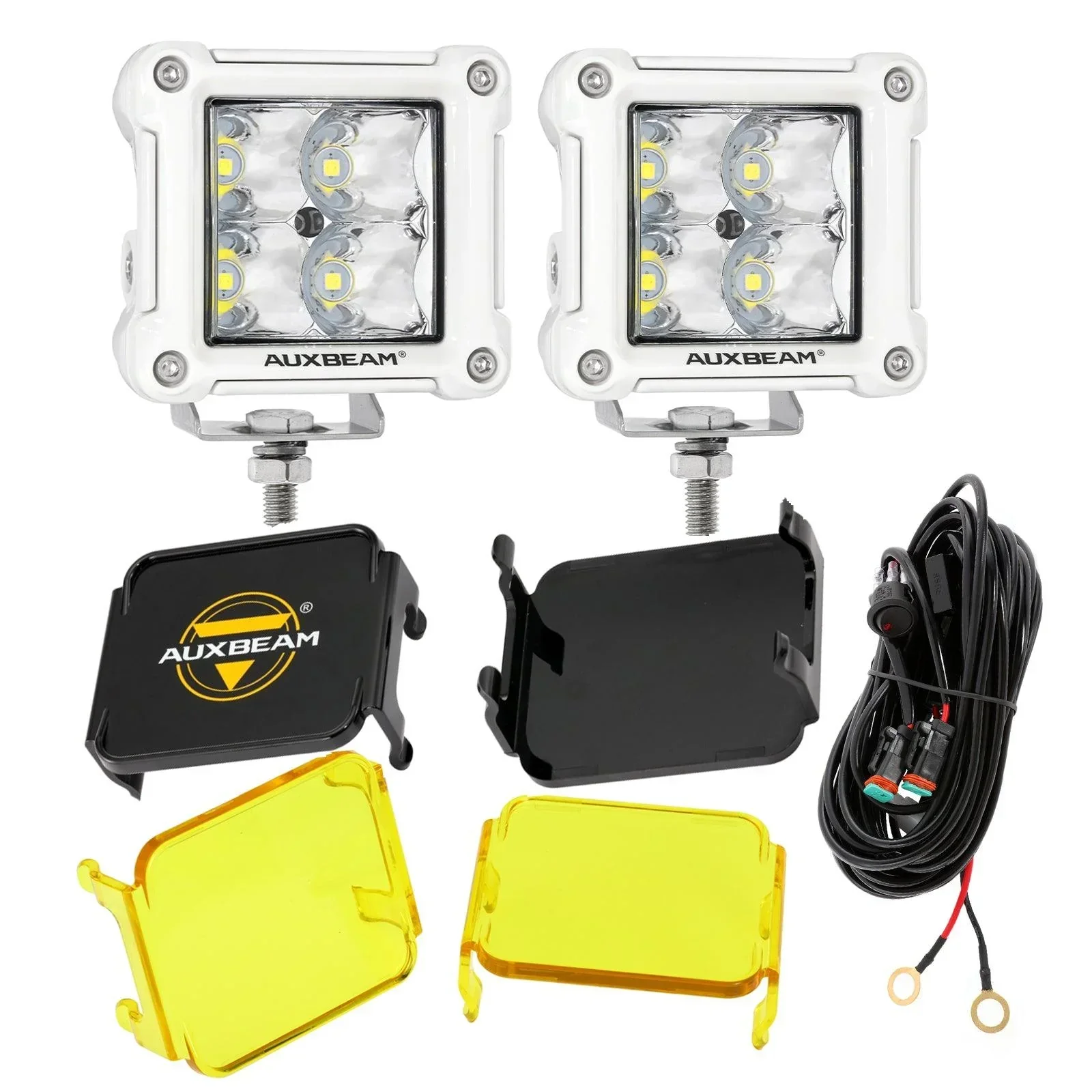 3" 40W LED Pods Light Spot/Flood Multicolor frame with wiring harness for JEEP - Image 38
