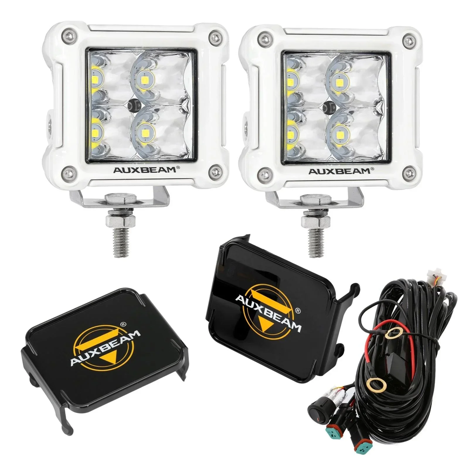 3" 40W LED Pods Light Spot/Flood Multicolor frame with wiring harness for JEEP - Image 39