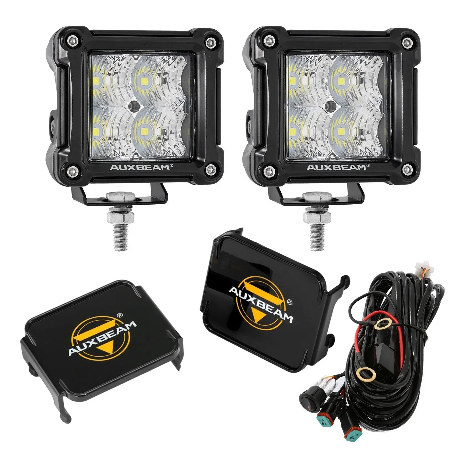 3" 40W LED Pods Light Spot/Flood Multicolor frame with wiring harness for JEEP - Image 40