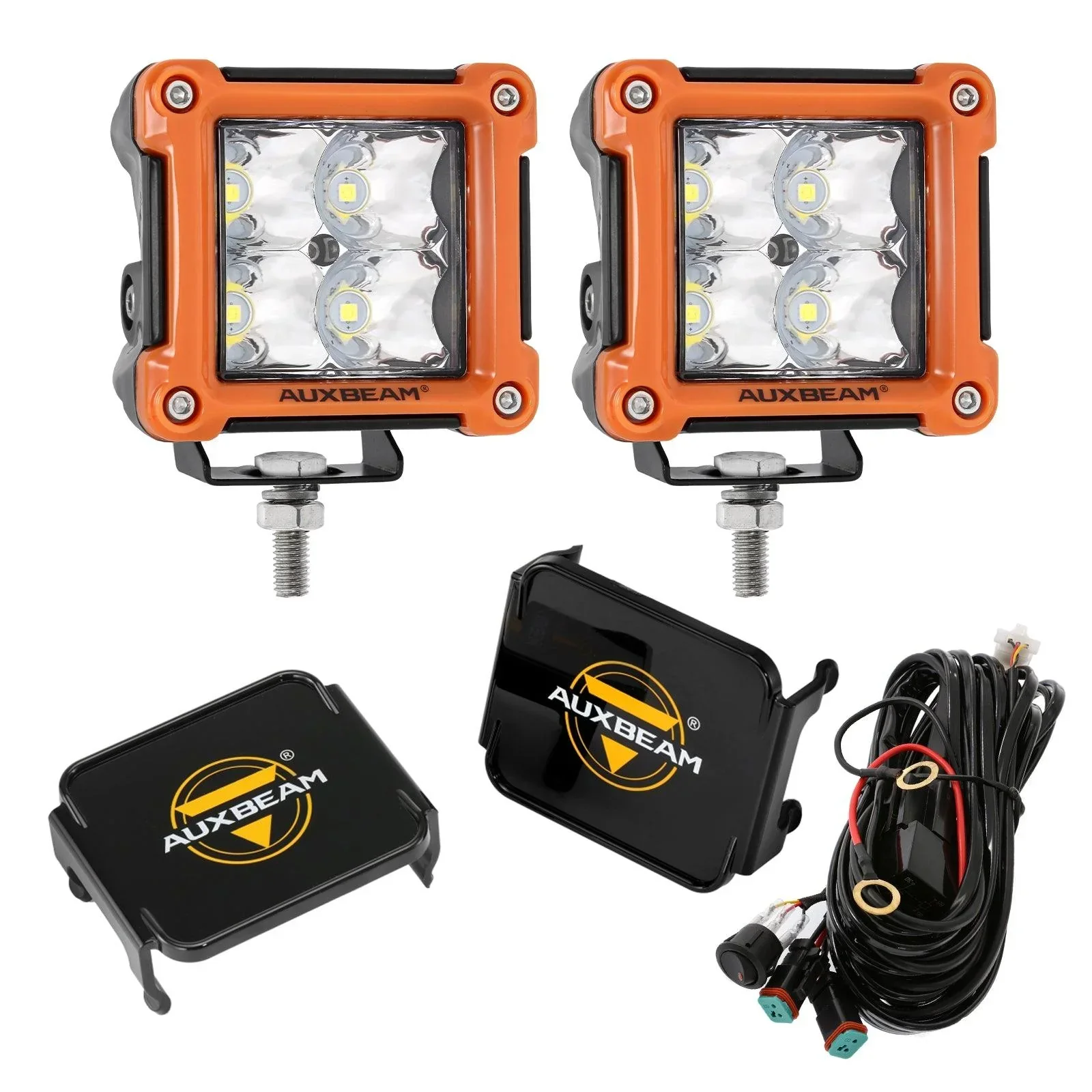 3" 40W LED Pods Light Spot/Flood Multicolor frame with wiring harness for JEEP - Image 41