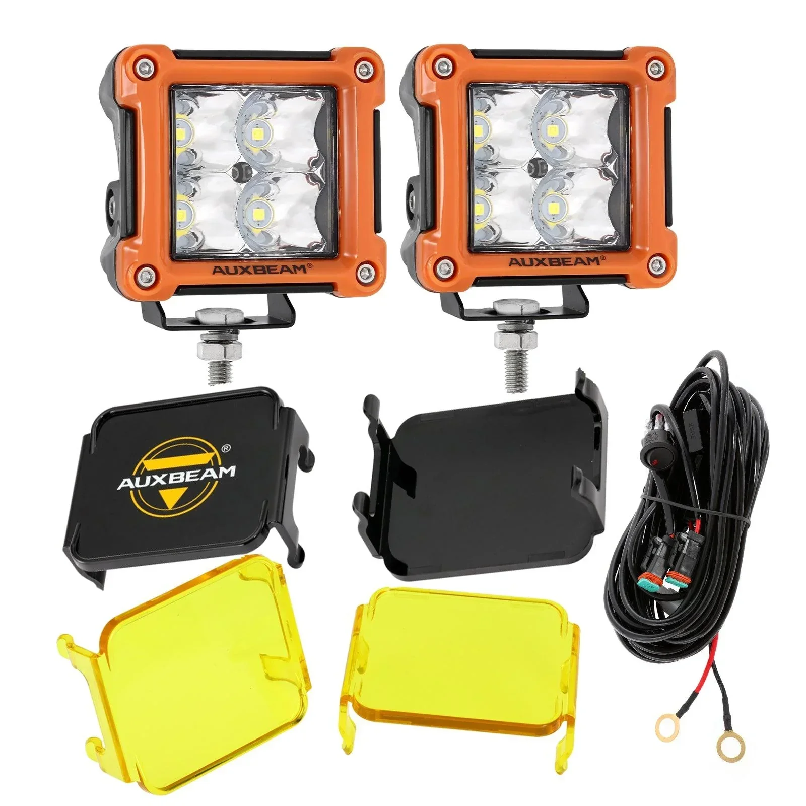 3" 40W LED Pods Light Spot/Flood Multicolor frame with wiring harness for JEEP - Image 42
