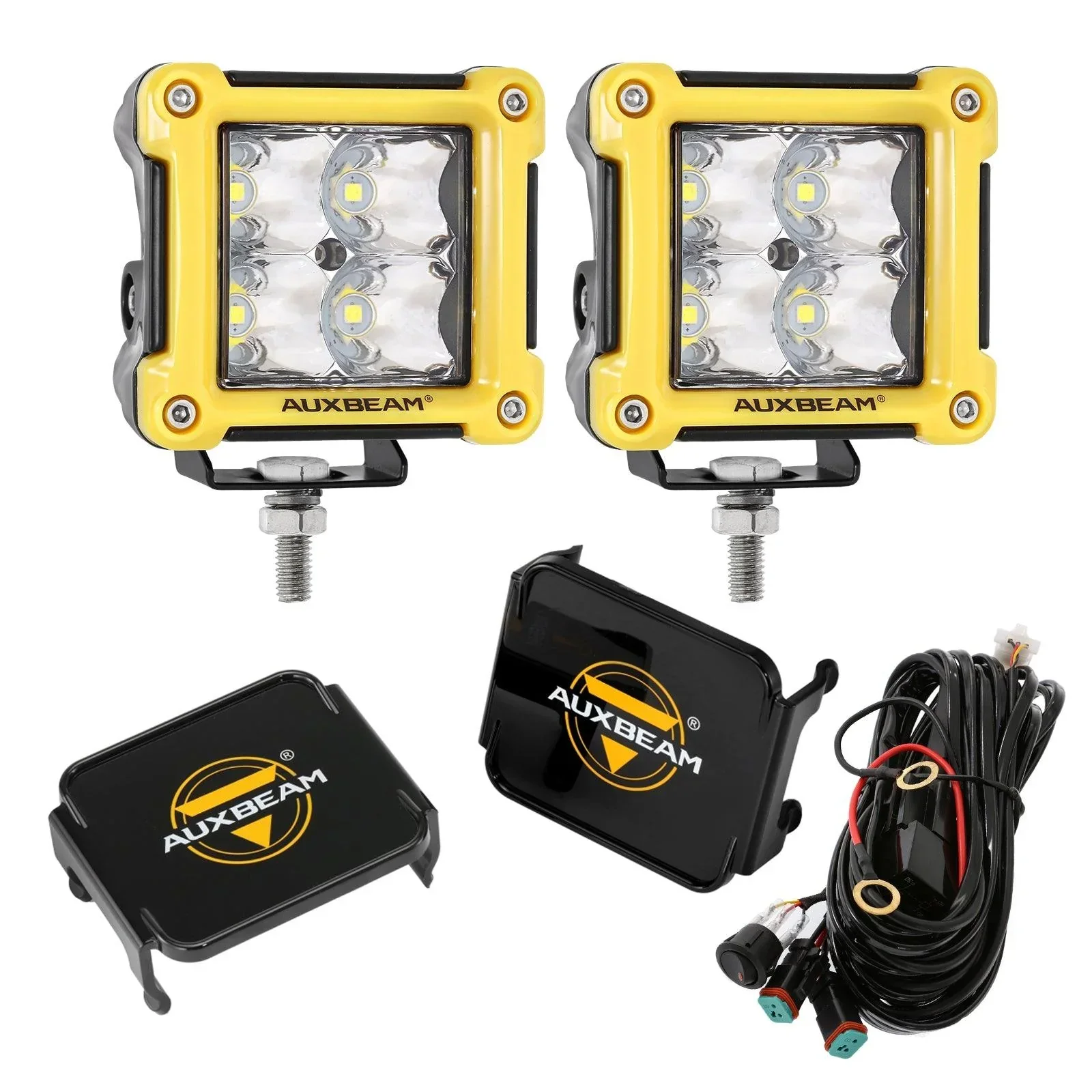 3" 40W LED Pods Light Spot/Flood Multicolor frame with wiring harness for JEEP - Image 43