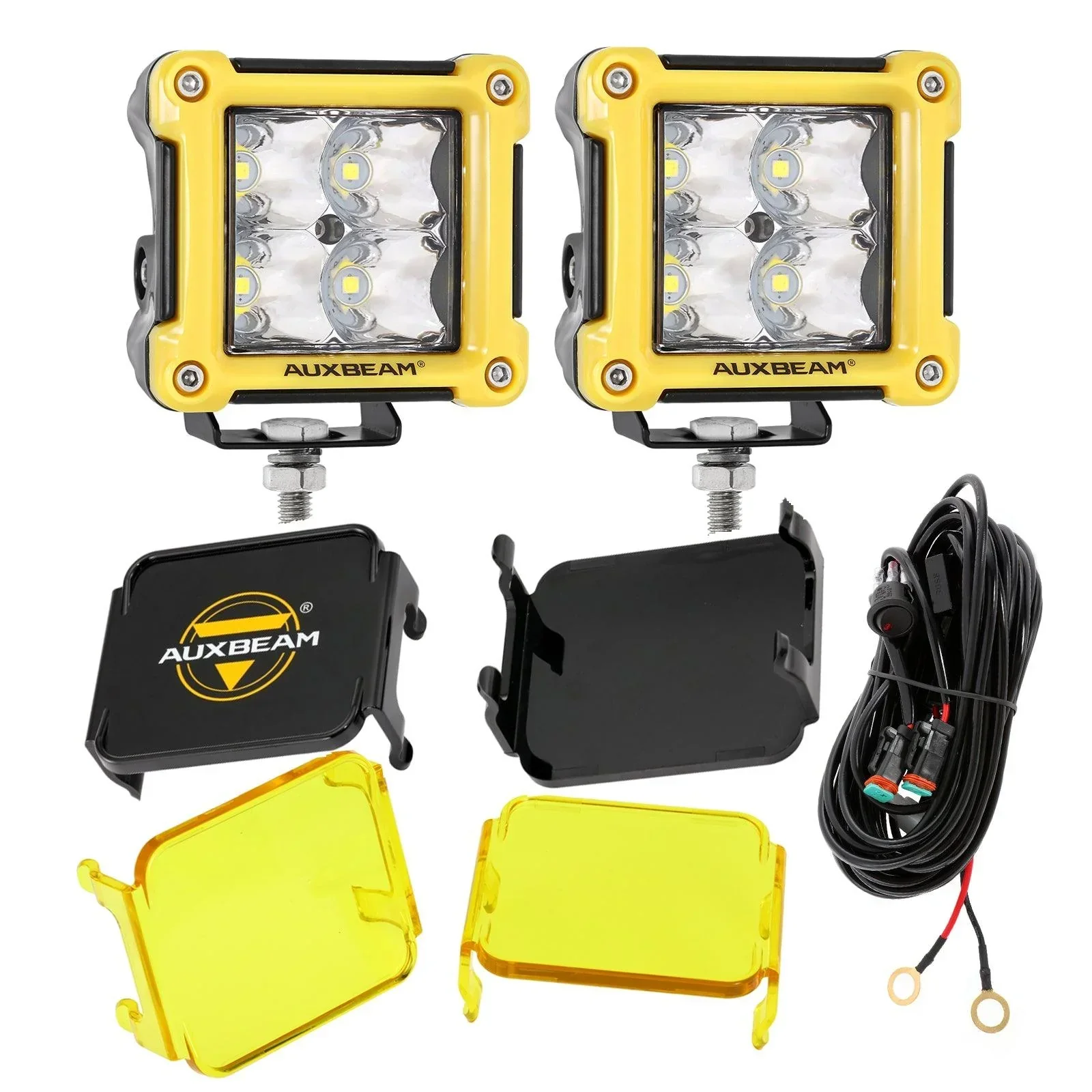 3" 40W LED Pods Light Spot/Flood Multicolor frame with wiring harness for JEEP - Image 44