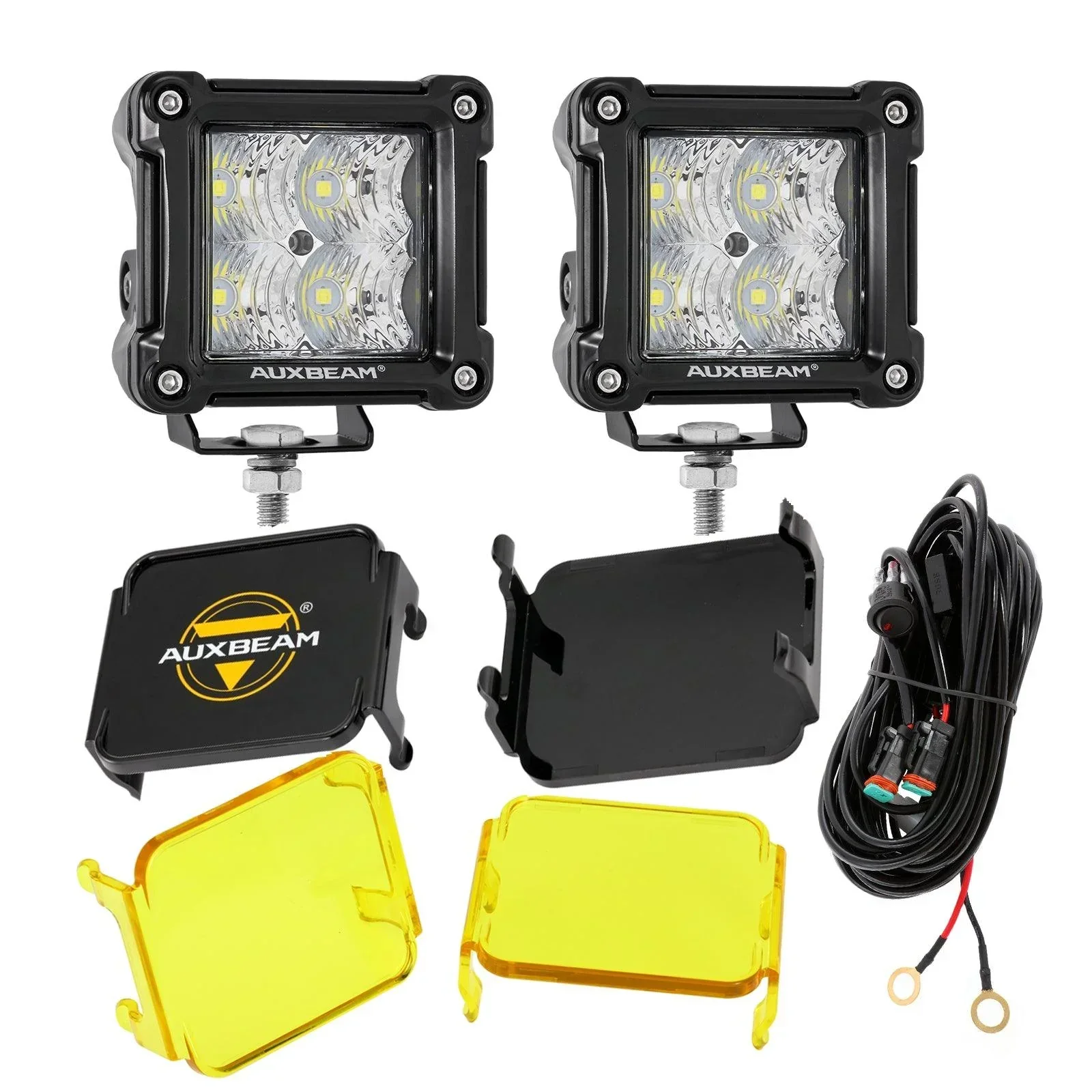 3" 40W LED Pods Light Spot/Flood Multicolor frame with wiring harness for JEEP - Image 46